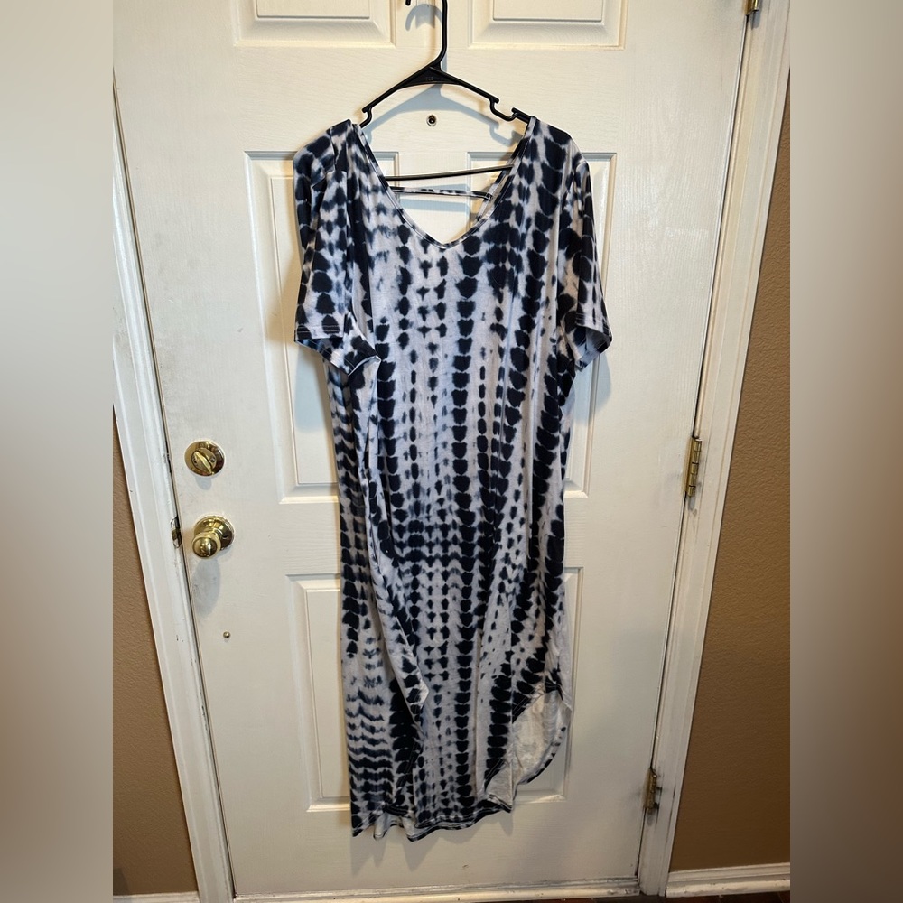 Blue and white tye dye maxi dress